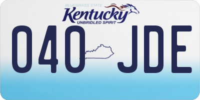 KY license plate 040JDE