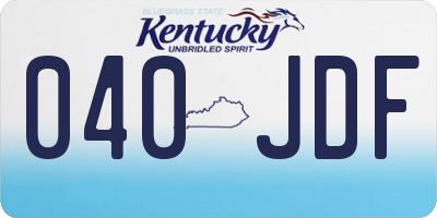 KY license plate 040JDF