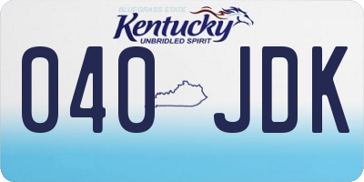 KY license plate 040JDK