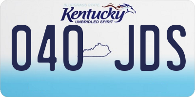 KY license plate 040JDS