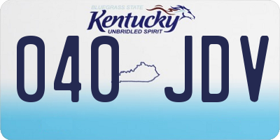 KY license plate 040JDV