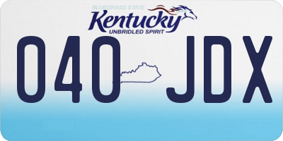 KY license plate 040JDX