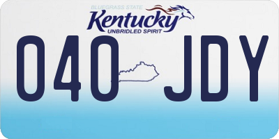 KY license plate 040JDY