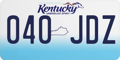 KY license plate 040JDZ