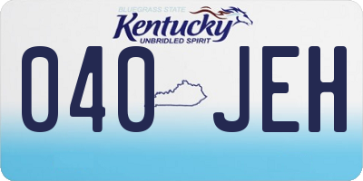 KY license plate 040JEH