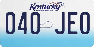 KY license plate 040JEO