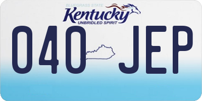KY license plate 040JEP