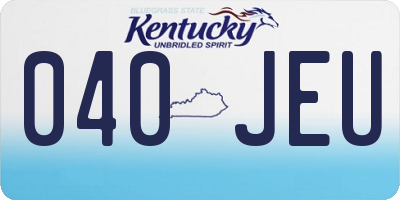 KY license plate 040JEU