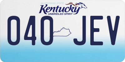 KY license plate 040JEV