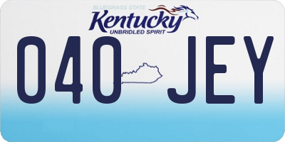 KY license plate 040JEY