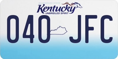 KY license plate 040JFC