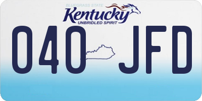 KY license plate 040JFD