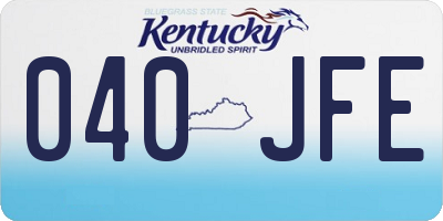 KY license plate 040JFE