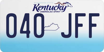 KY license plate 040JFF