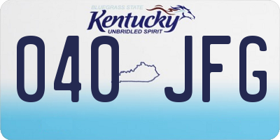 KY license plate 040JFG