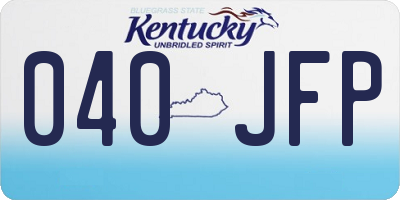 KY license plate 040JFP