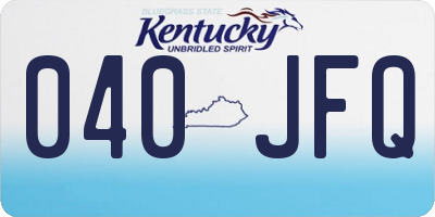 KY license plate 040JFQ