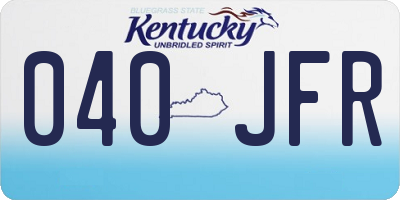 KY license plate 040JFR