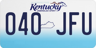 KY license plate 040JFU