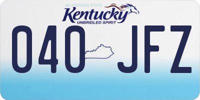 KY license plate 040JFZ