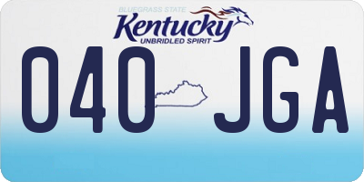 KY license plate 040JGA