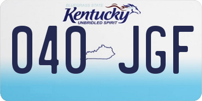 KY license plate 040JGF