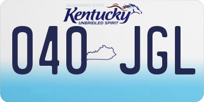 KY license plate 040JGL