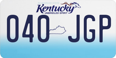 KY license plate 040JGP