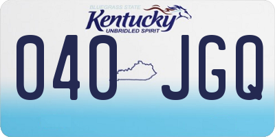 KY license plate 040JGQ