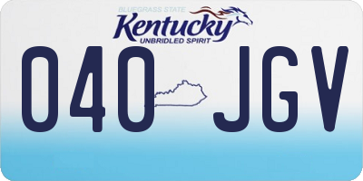 KY license plate 040JGV
