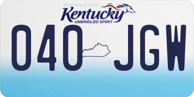 KY license plate 040JGW