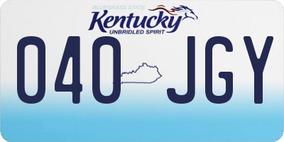 KY license plate 040JGY