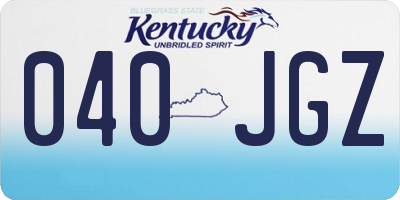 KY license plate 040JGZ