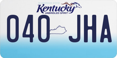 KY license plate 040JHA