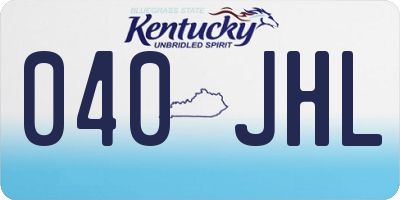 KY license plate 040JHL