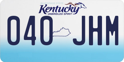 KY license plate 040JHM