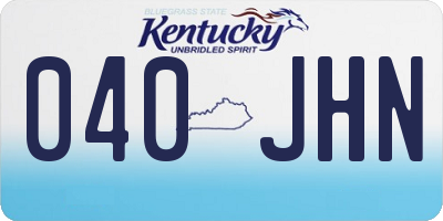KY license plate 040JHN