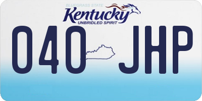 KY license plate 040JHP