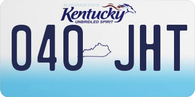 KY license plate 040JHT