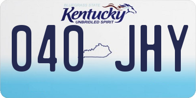 KY license plate 040JHY