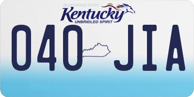 KY license plate 040JIA