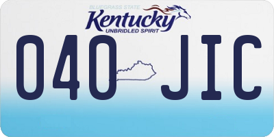 KY license plate 040JIC