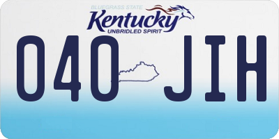 KY license plate 040JIH