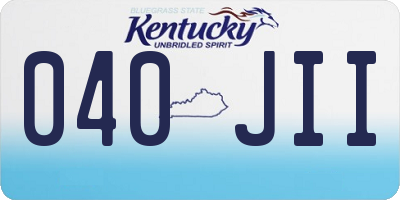 KY license plate 040JII