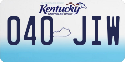 KY license plate 040JIW