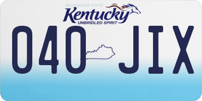 KY license plate 040JIX