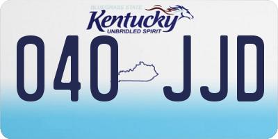 KY license plate 040JJD