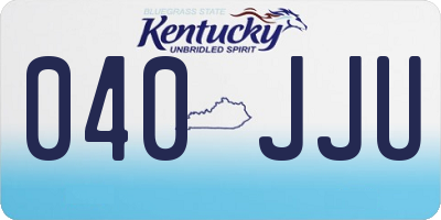 KY license plate 040JJU
