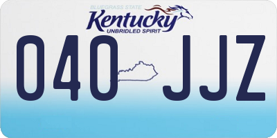 KY license plate 040JJZ
