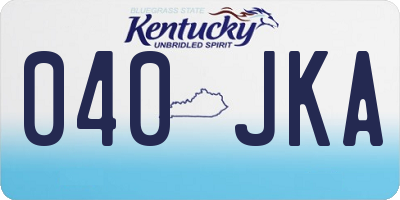 KY license plate 040JKA